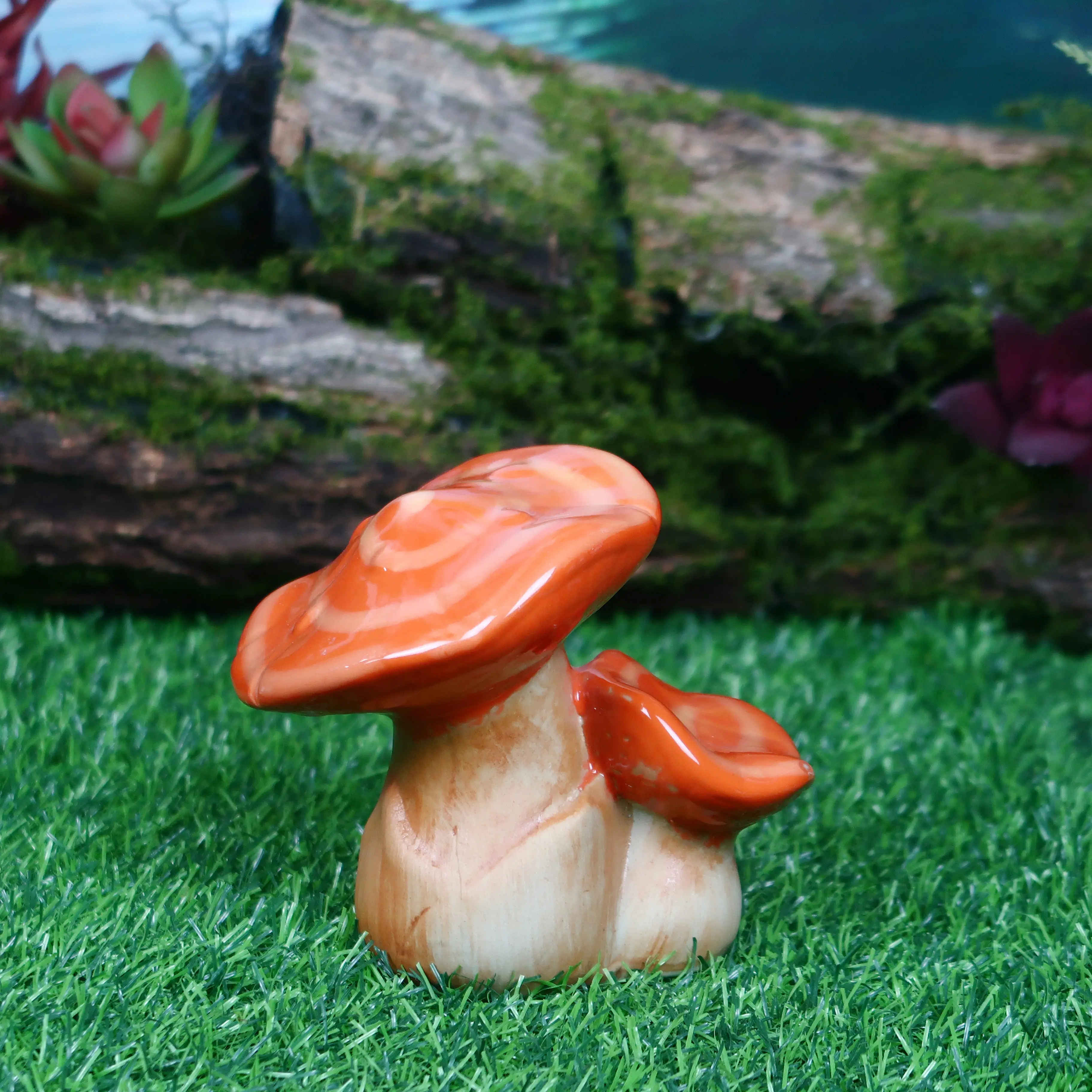 Garden Set Decoration Ceramic Ornament Mushroom Outdoor Courtyard Potted Decoration Mushroom Ceramic Ornament For Home Decor