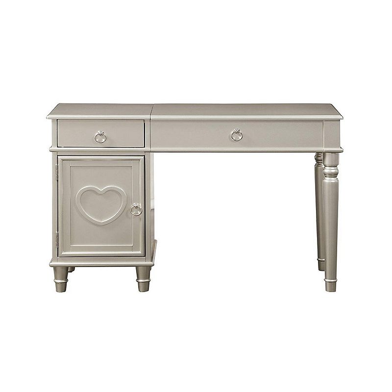 Seraph Vanity Set Featuring Stool And Mirror Silver