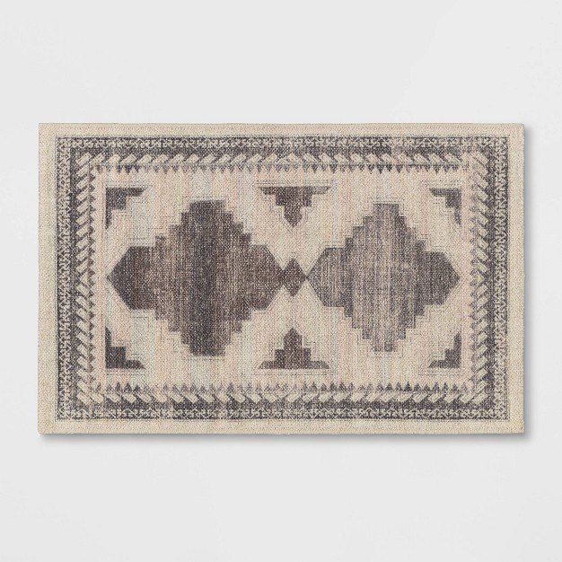 Cromwell Washable Printed Persian Style Rug Tan