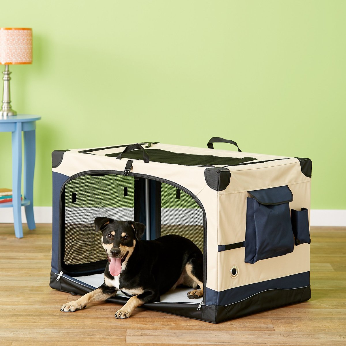 Precision Pet Products 4-Door Collapsible Soft-Sided Dog Crate