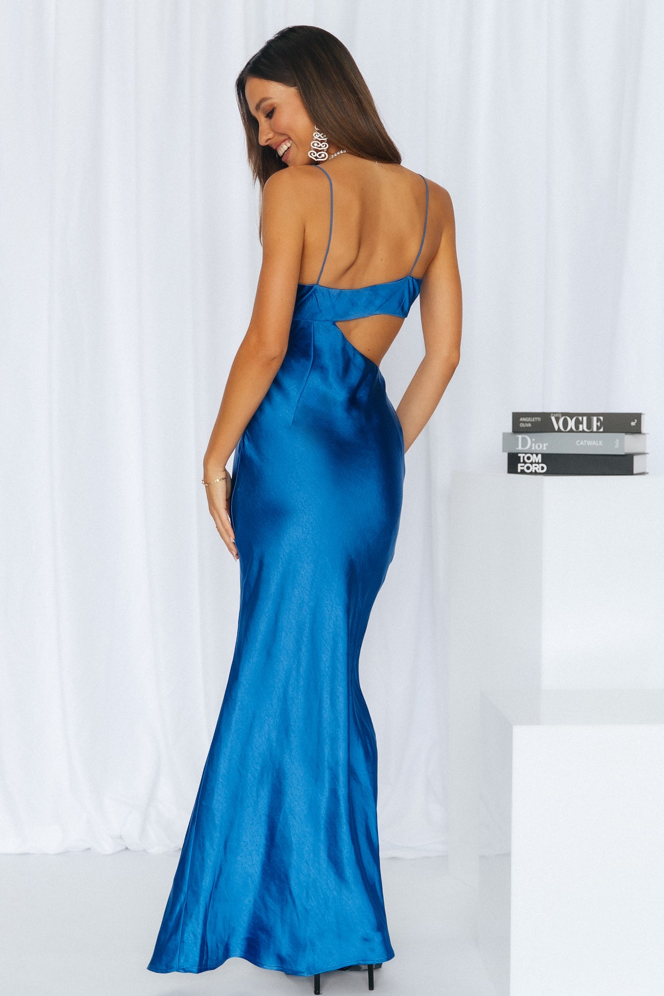 Oceanic Eyes Maxi Dress Royal Blue