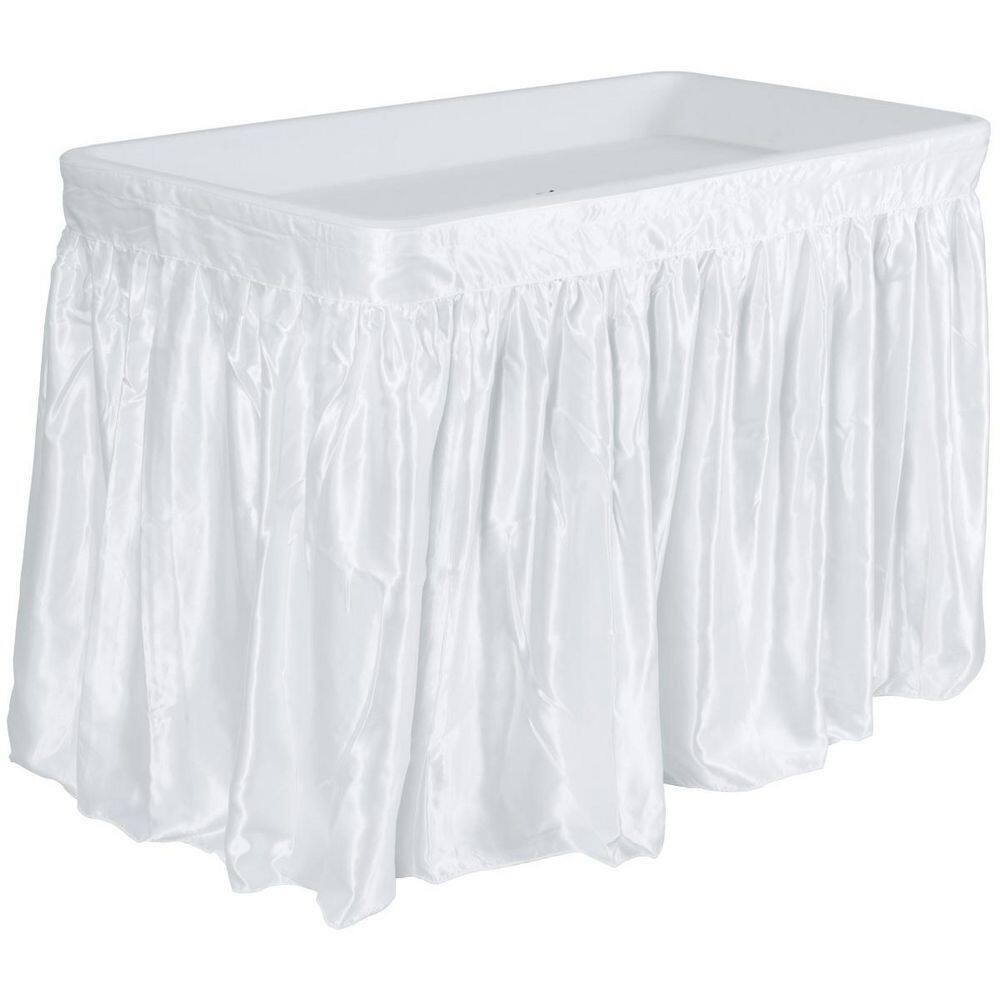 HONEY JOY White 4-legs Ice Folding Table with Matching Plastic Skirt TOPB000601