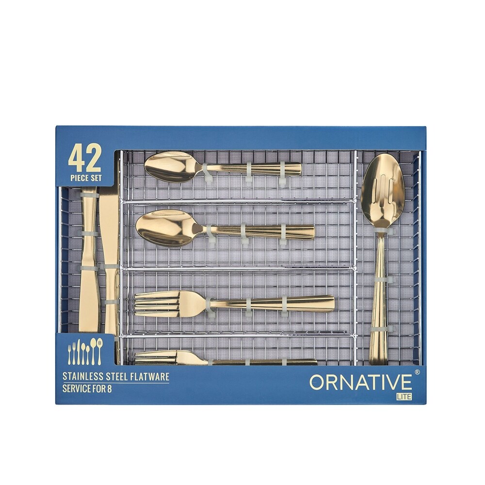 Ornative ALICJA Stainless Steel 42 Pieces Flatware Set with Buffet   10.71\