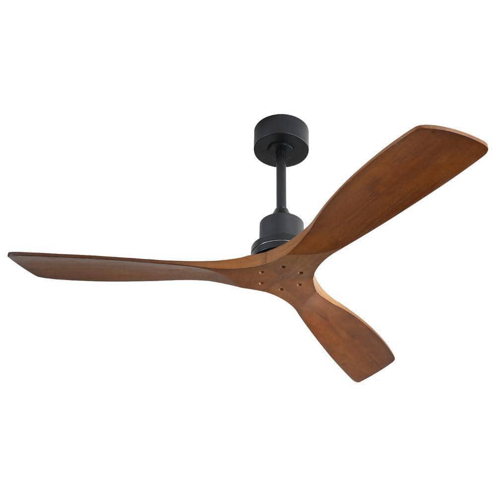 Sofucor 52 in IndoorOutdoor Black Smart Ceiling Fan Whit 6Speed LongHandled DC Remote Control