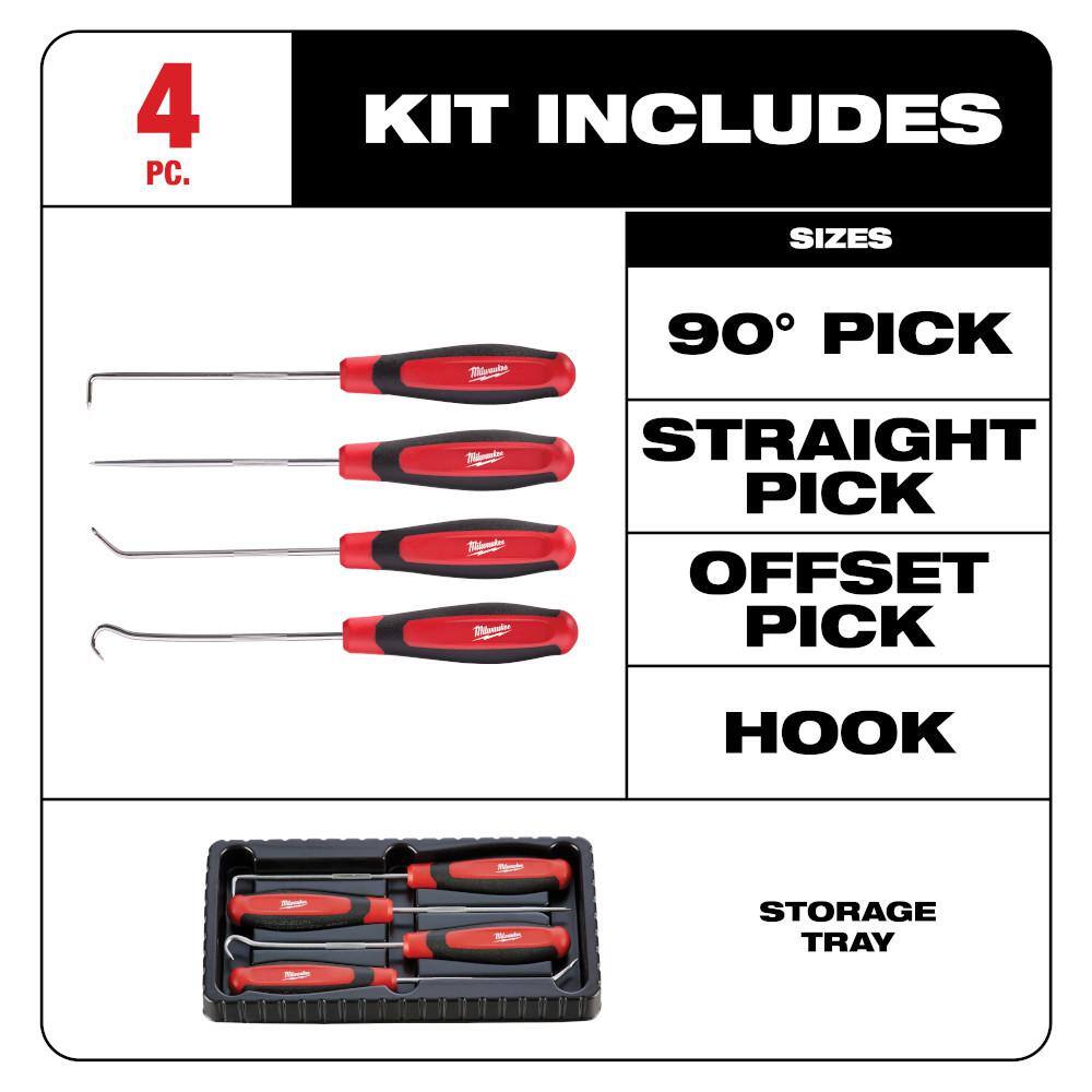 MW Mechanic Hand and Tool Set with 38 in. Drive SAE Metric Ratchet Socket Screwdriver Hook and Pick (66-Piece) 48-22-9008-48-22-2706-48-22-9215