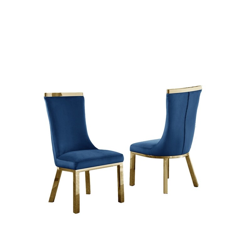 Best Quality Furniture Gold Colored Stainless Steel Dining Chairs (Set of 2)