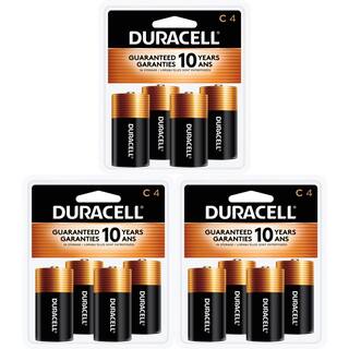 Duracell Coppertop C Batteries Long-Lasting Power All-Purpose Alkaline Battery (Multi-Pack 3)( 4-Count Pack) 004133305127