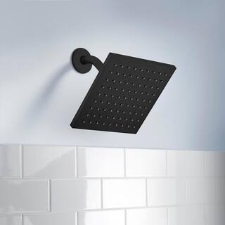 Glacier Bay Modern 1-Spray Patterns 8.8 in. Single Wall Mount Fixed Shower Head in Matte Black HD56081-X410H