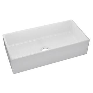 Elkay Burnham White Fireclay 36 in. Single Bowl Farmhouse Apron Kitchen Sink HDSB3618FC