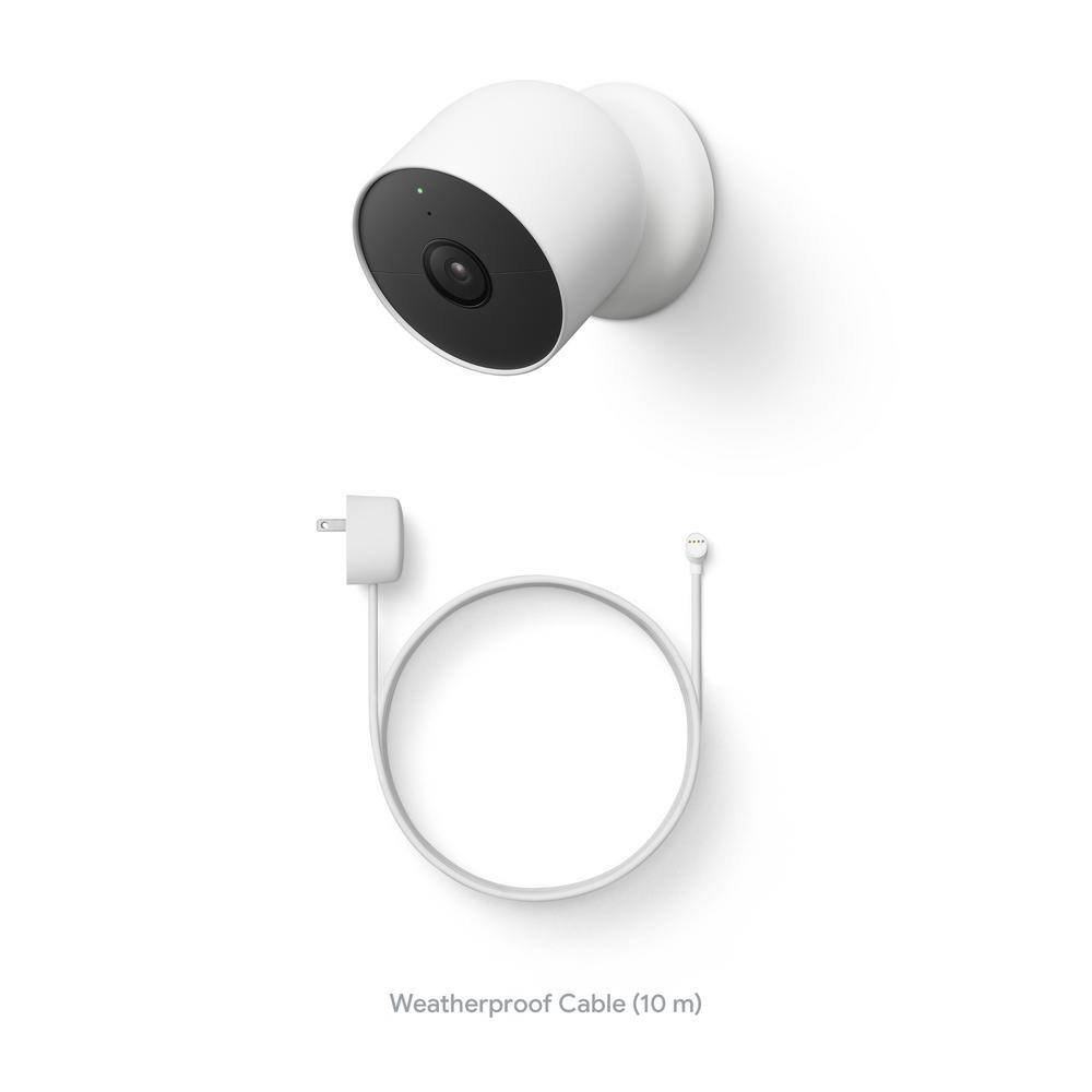 Google Nest Cam (Battery) - Outdoor or Indoor Security Camera + Weatherproof Cable (10M) GA03778