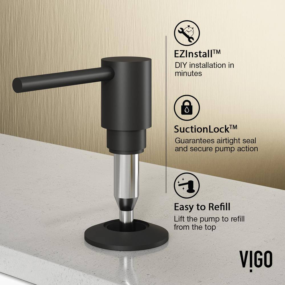 VIGO Gramercy Single Handle Pull-Down Spout Kitchen Faucet Set with Soap Dispenser in Matte Black VG02008MBK6