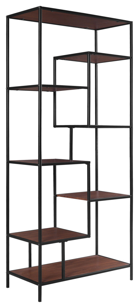 Asher 7 shelf Bookcase Walnut   Modern   Bookcases   by Modon  Houzz