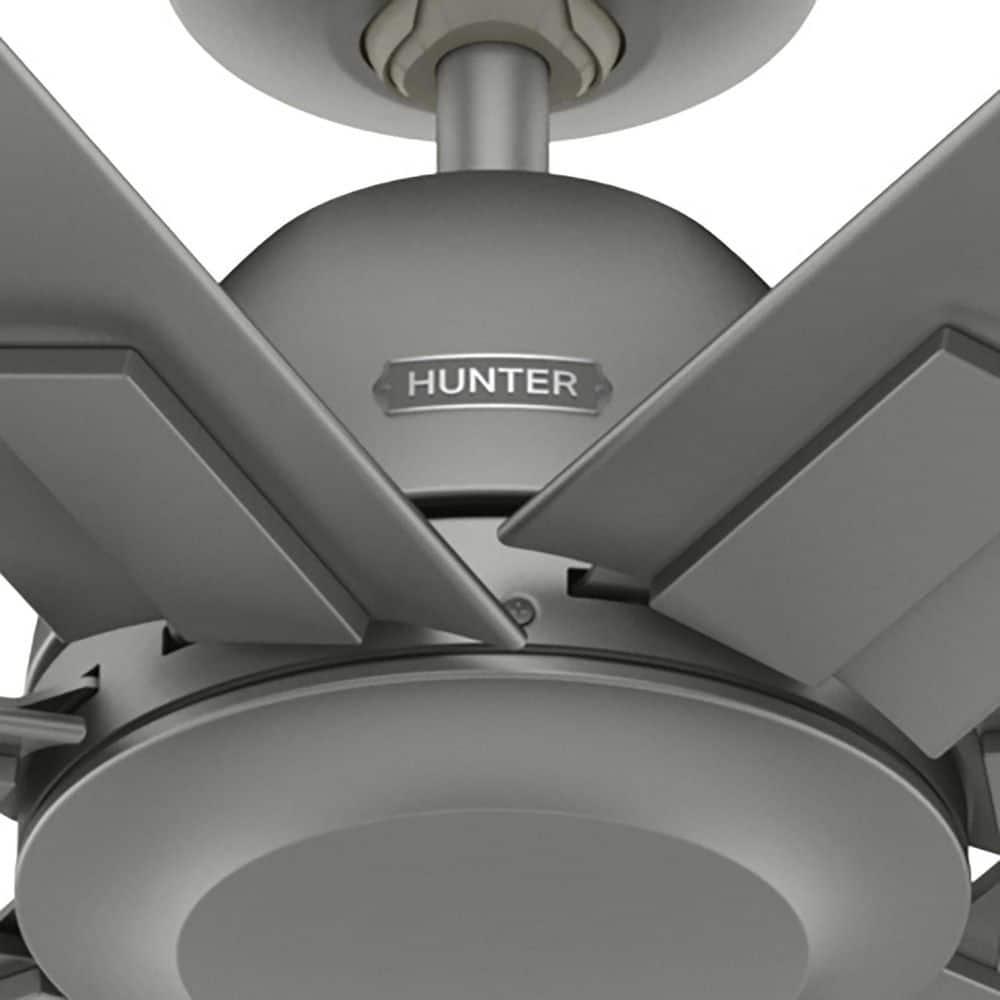 Hunter Downtown 60 in 6Speed Ceiling Fan in Matte Silver with Wall Control