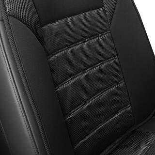 FH Group Polyester 47 in. x 23 in. x 1 in. Premium Front Seat Cushions DMFB201BLACK102