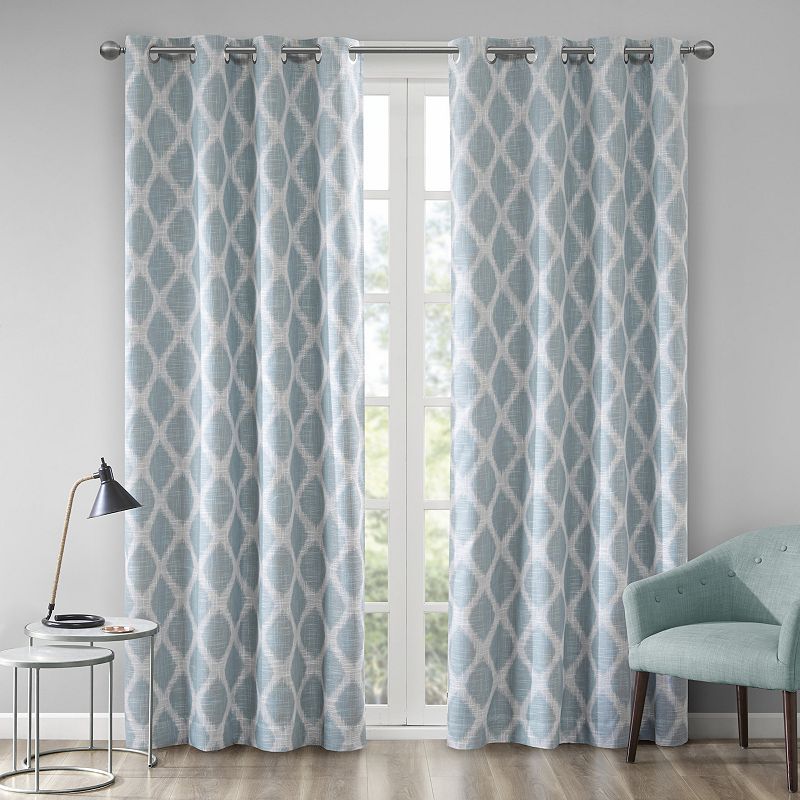 SunSmart Blackout 1-Panel Kagen Printed Ikat Window Curtain