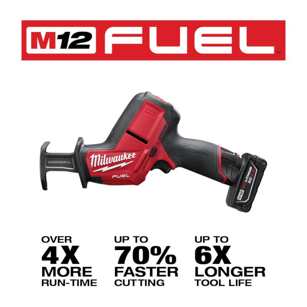 MW M12 12V Lithium-Ion Cordless HACKZALL Reciprocating Saw Kit with M12 Cordless Vacuum 2420-21-0850-20