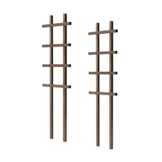 Outdoor Essentials Homestead 36 in. Walnut‐Tone Pot Trellis (2‐Pack) 490387