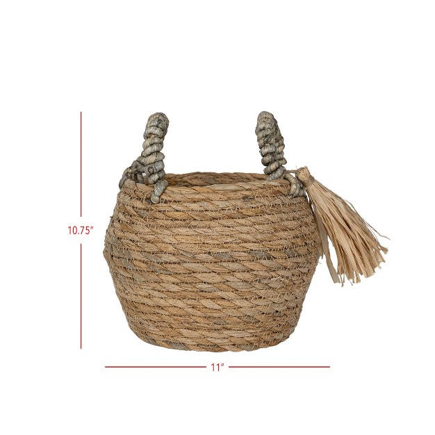 Brown Basket Woven Seagrass amp Corn Husk By Foreside Home amp Garden