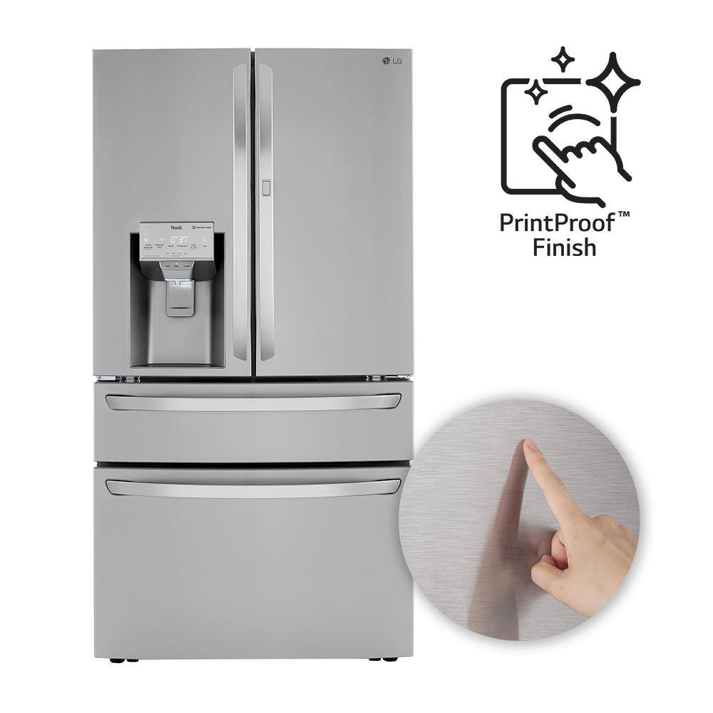 LG 30 cu. ft. 4-Door French Door Refrigerator Door-In-Door Full-Convert Drawer Craft Ice in PrintProof Stainless Steel LRMDS3006S