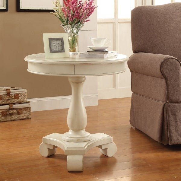 Avalon Hand Painted Round Accent table in Caribbean Finish