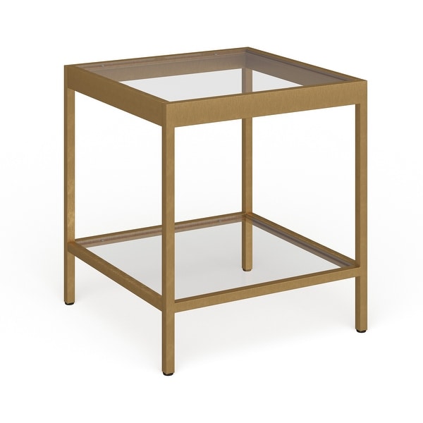 Alexis Modern Metal and Glass Square Side Table