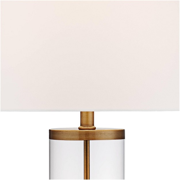 High Glass Cylinder Gold Fillable White Drum Shade For Living Room Family Bedroom Bedside Nightstand