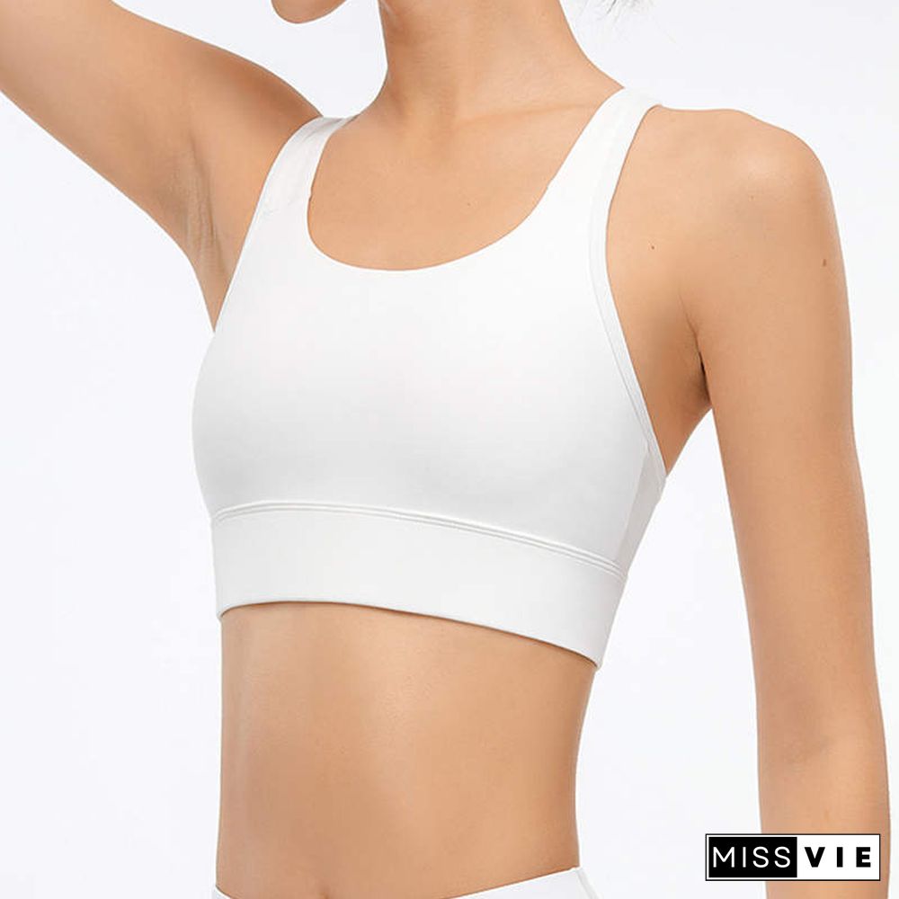 Pure Color Sports Bra Tank Tops