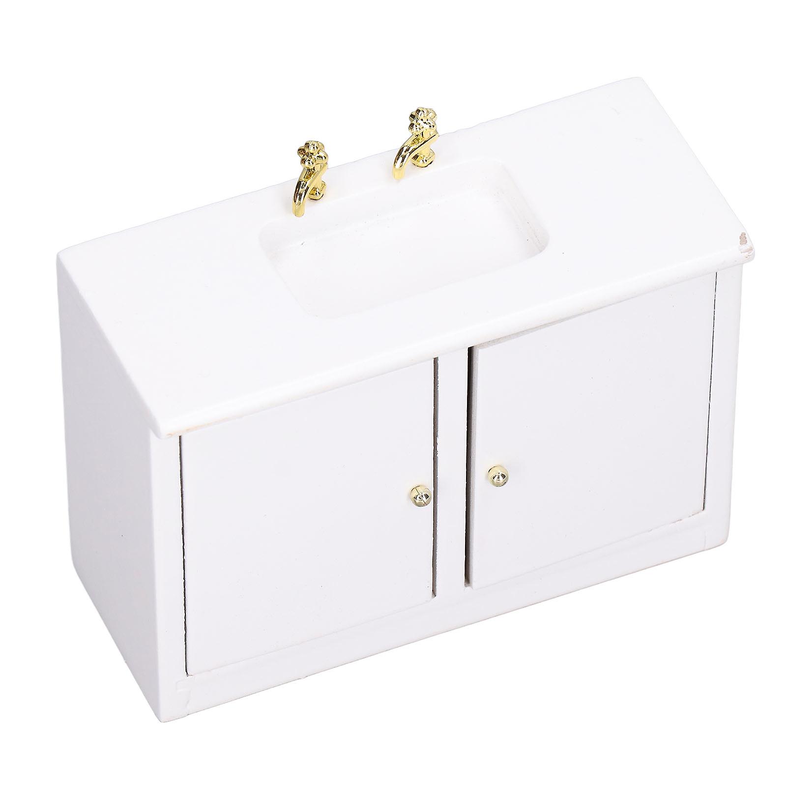 Mini Washbasin Cabinet Model 1:12 Simulation Life Scene Vivid Delicate Miniature Dollhouse Decoration Accessories