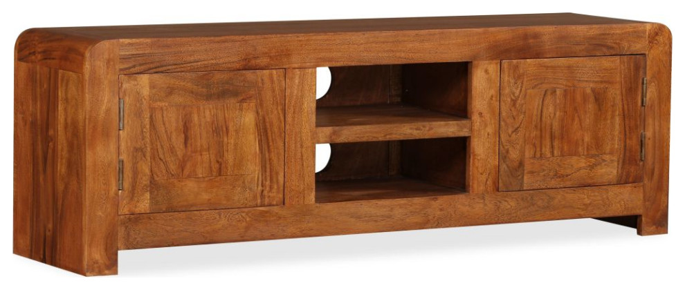 vidaXL TV Stand TV Unit Sideboard TV Console Solid Wood with Honey Finish   Rustic   Entertainment Centers And Tv Stands   by vidaXL LLC  Houzz