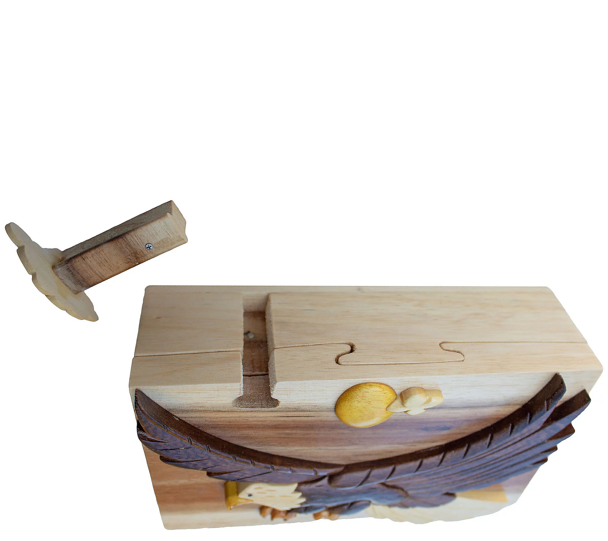 Carver Dan's Eagle Puzzle Box with Magnet Closures