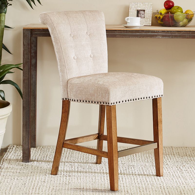 Madison Park Weldon Button Tufted Counter Stool