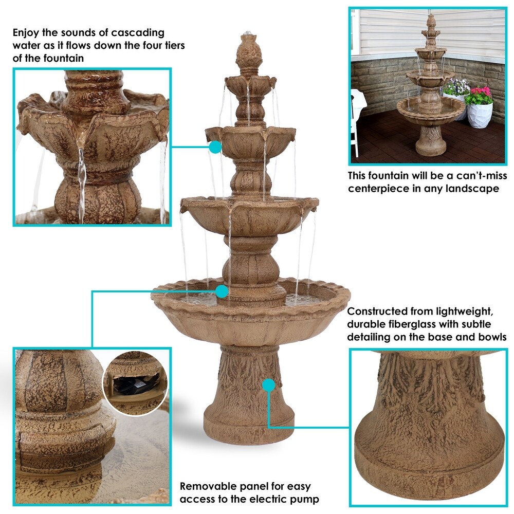 4 Tier Electric Pineapple Water Fountain Lightweight   Choose Color