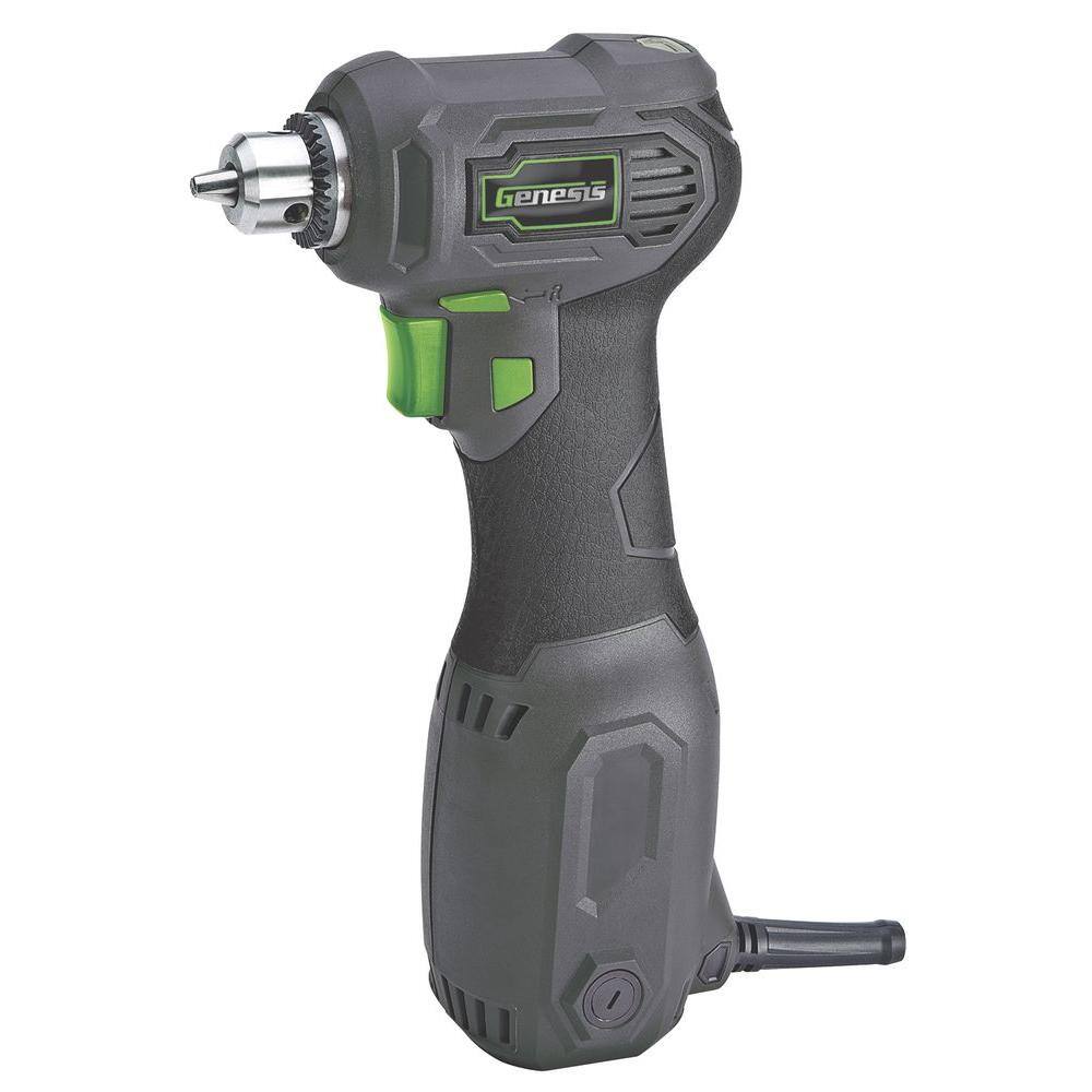 GENESIS 3.5 Amp 38 in. Variable Speed Close-Quarter Right Angle Drill with Non-Slip Grip GCQD38A