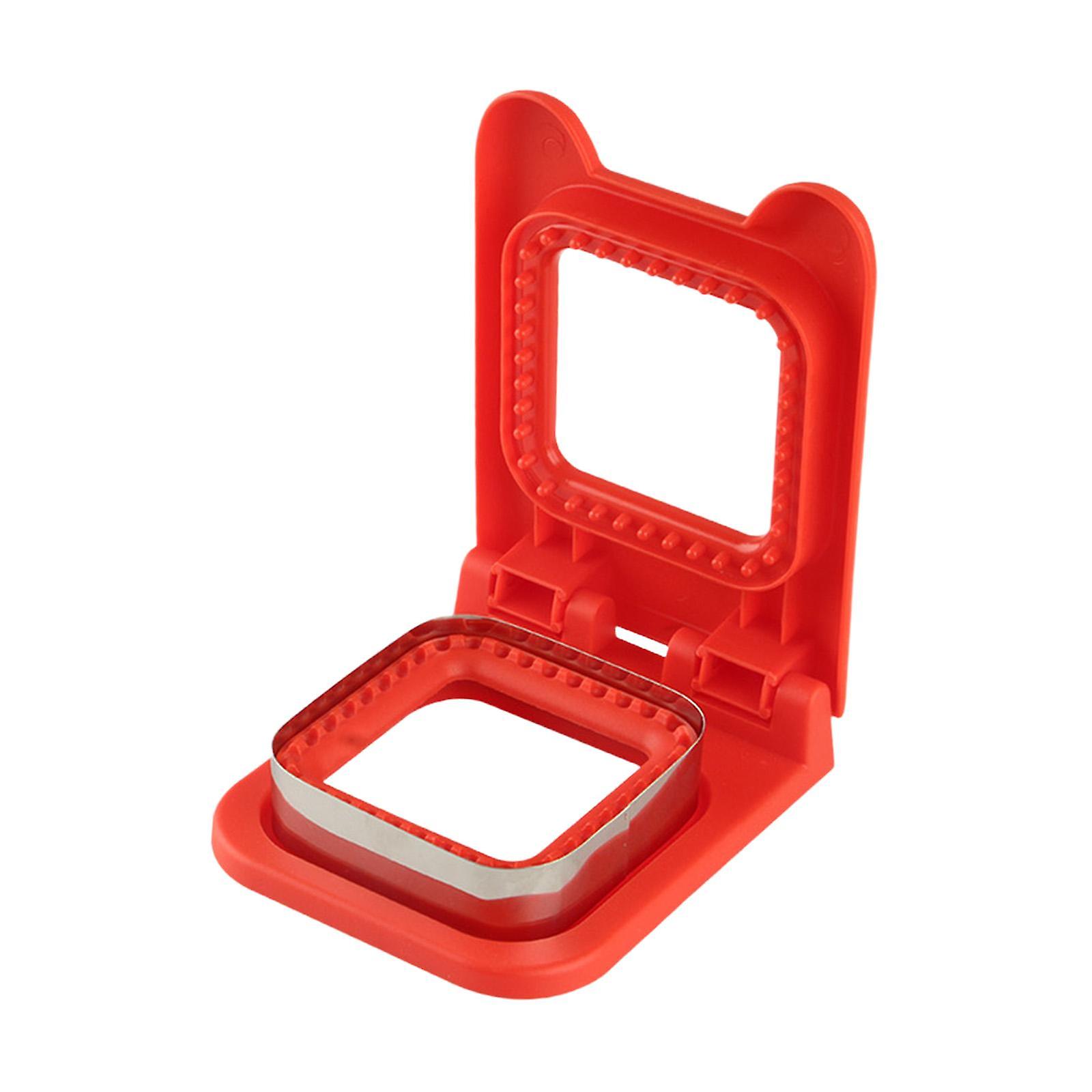 2 In 1 Sandwich Cutter And Sealer Pancake Maker For Children Kids Boys Girls Red Square