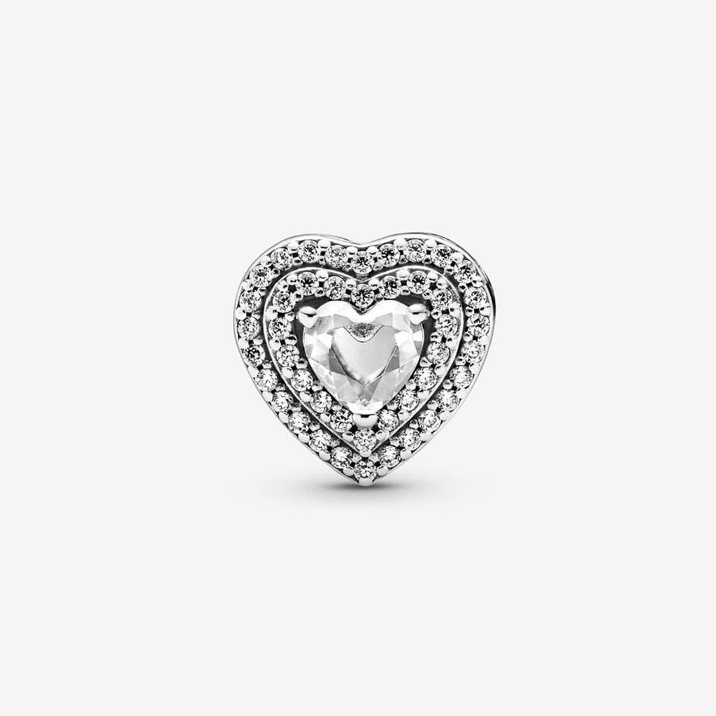 PANDORA  Sparkling Leveled Hearts Charm