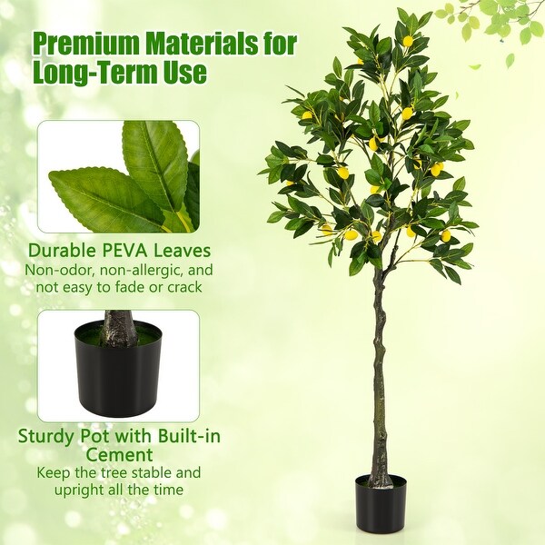 Artificial Lemon Tree Tall Fake Lemon Plant wuth Lemon Fruits