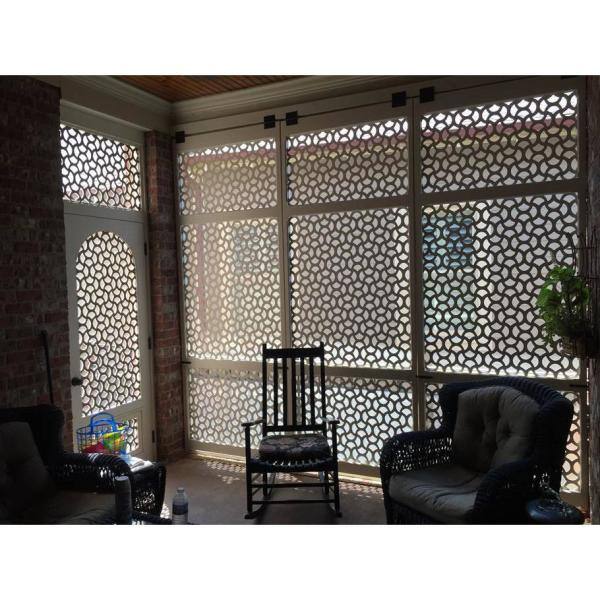 Acurio Latticeworks Casablanca 4 ft. x 32 in. White Vinyl Decorative Screen Panel 4832PVCW-CAS