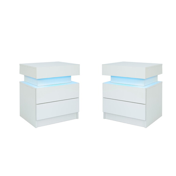 Bedside table with LED Light 2 set in one carton W...