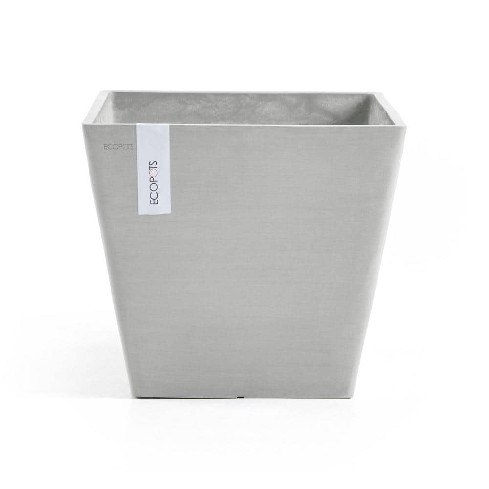 O ECOPOTS BY TPC Rotterdam 12 in. White Grey Premium Sustainable Planter ROT.30.WG