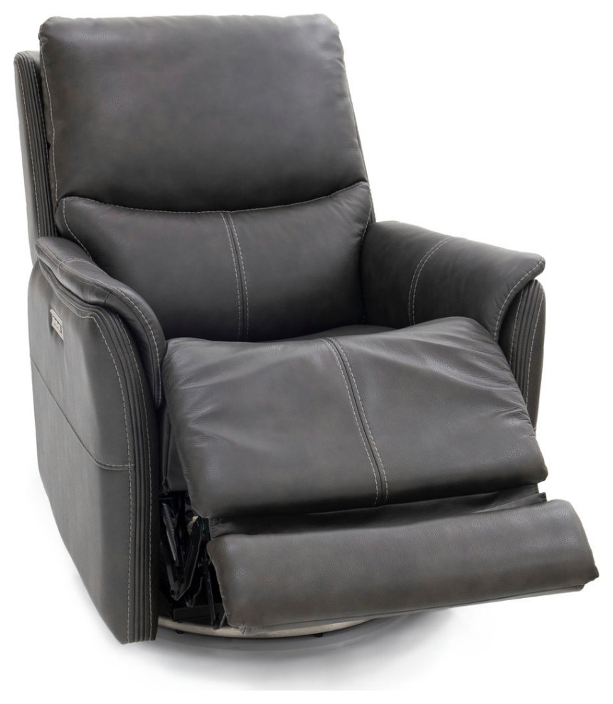 3PHL 1213 Salem Rainer Steel Swivel Recliner w/Power Recline  Head Rest  ampLumbar   Contemporary   Recliner Chairs   by Kolibri Decor  Houzz