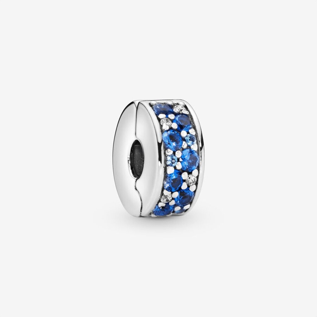 PANDORA  Blue Pavé Clip Charm