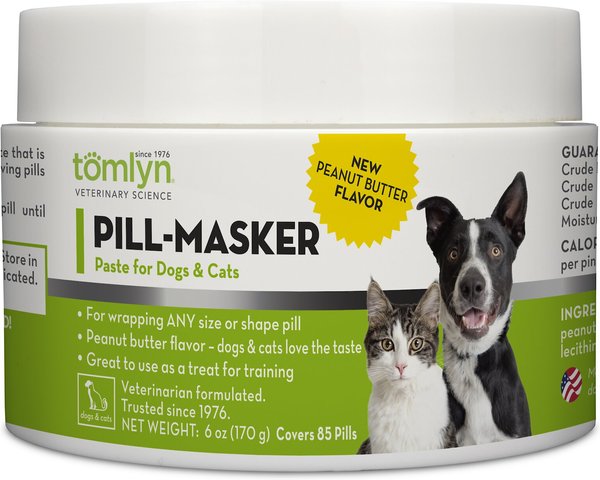 Tomlyn Pill-Masker Peanut Butter Flavor Paste for Dogs and Cats， 6-oz bottle