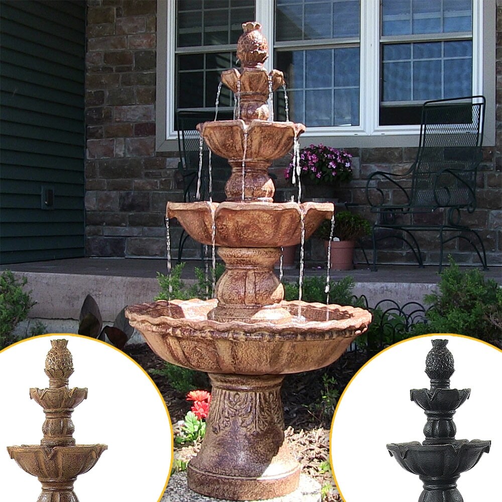 4 Tier Electric Pineapple Water Fountain Lightweight   Choose Color