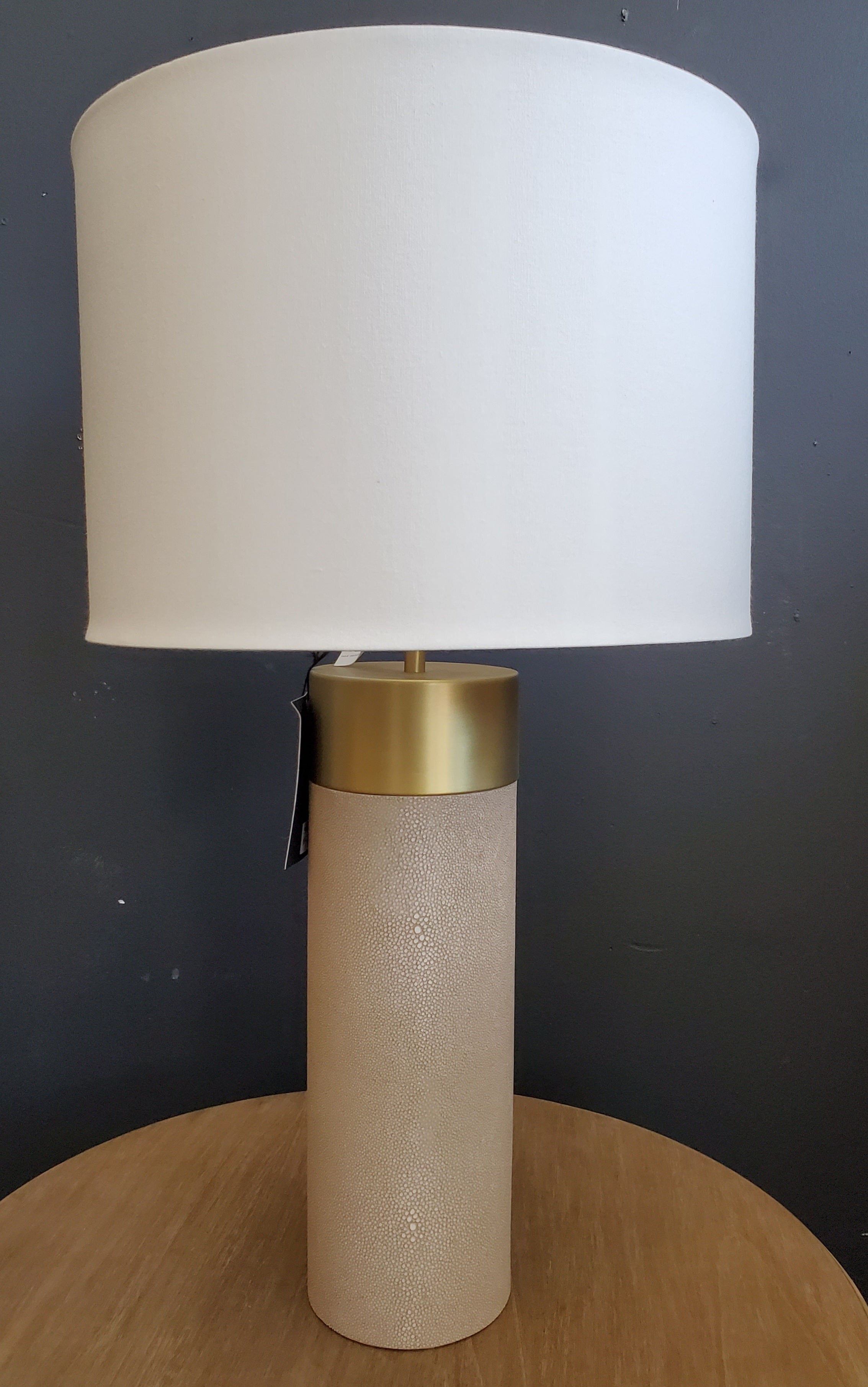 HARLOW IVORY GREY SHAGREEN LAMP