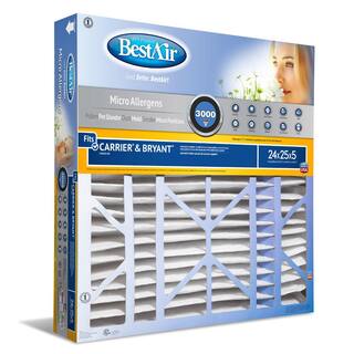 BestAir 24 x 25 x 5 CarrierBryant FPR 10 Air Cleaner Filter CB2425-13R