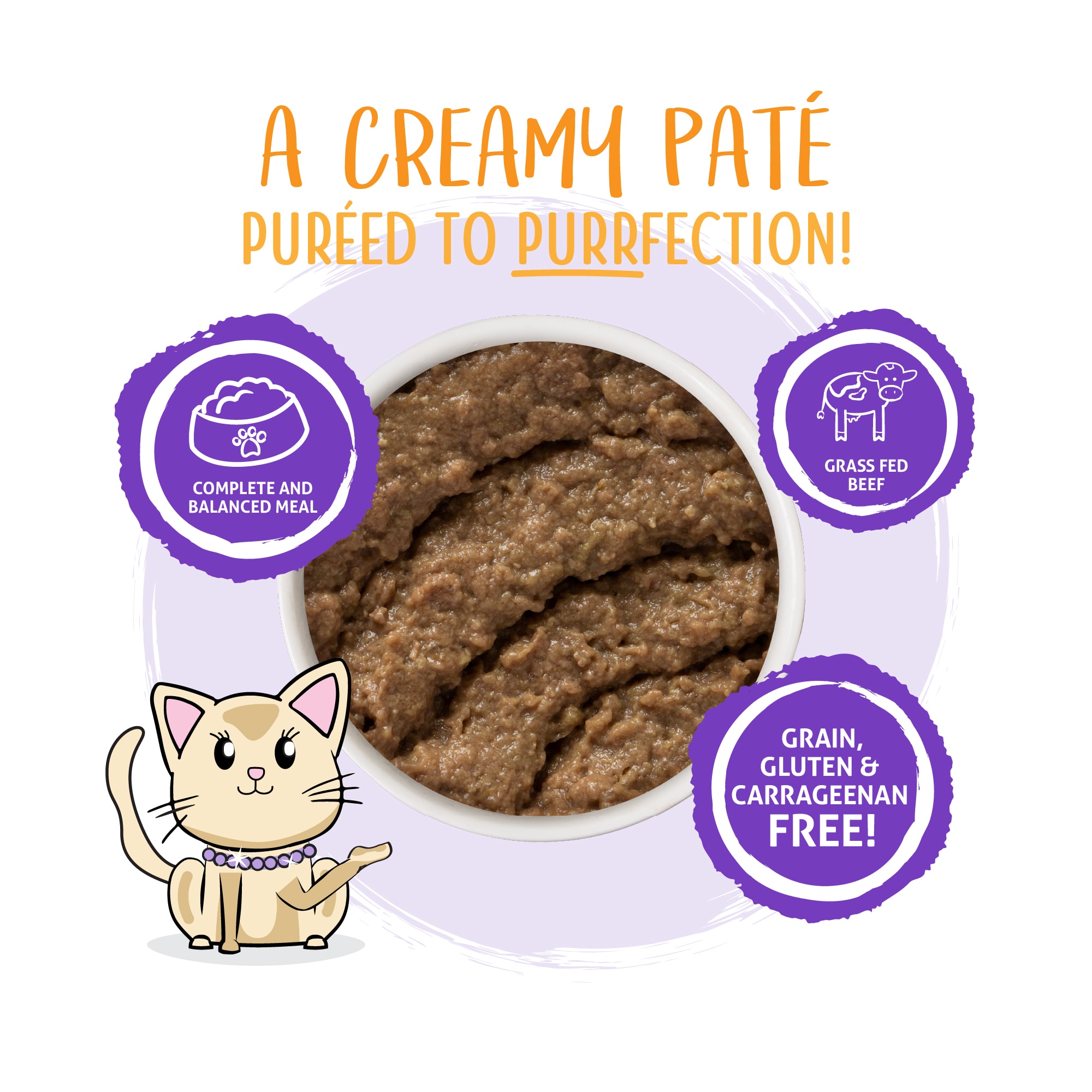 Weruva Pate Meal or No Deal! Chicken  Beef Dinner in a Hydrating Puree Wet Cat Food， 3 oz.， Case of 12