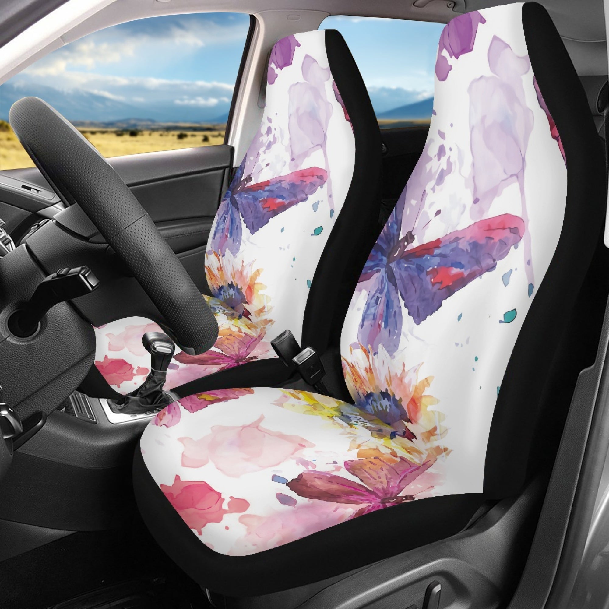 Bivenant Store Butterfly Styling Car Seat Covers Front Universal Resistant Covers Set Compatible Washable Easy Fit