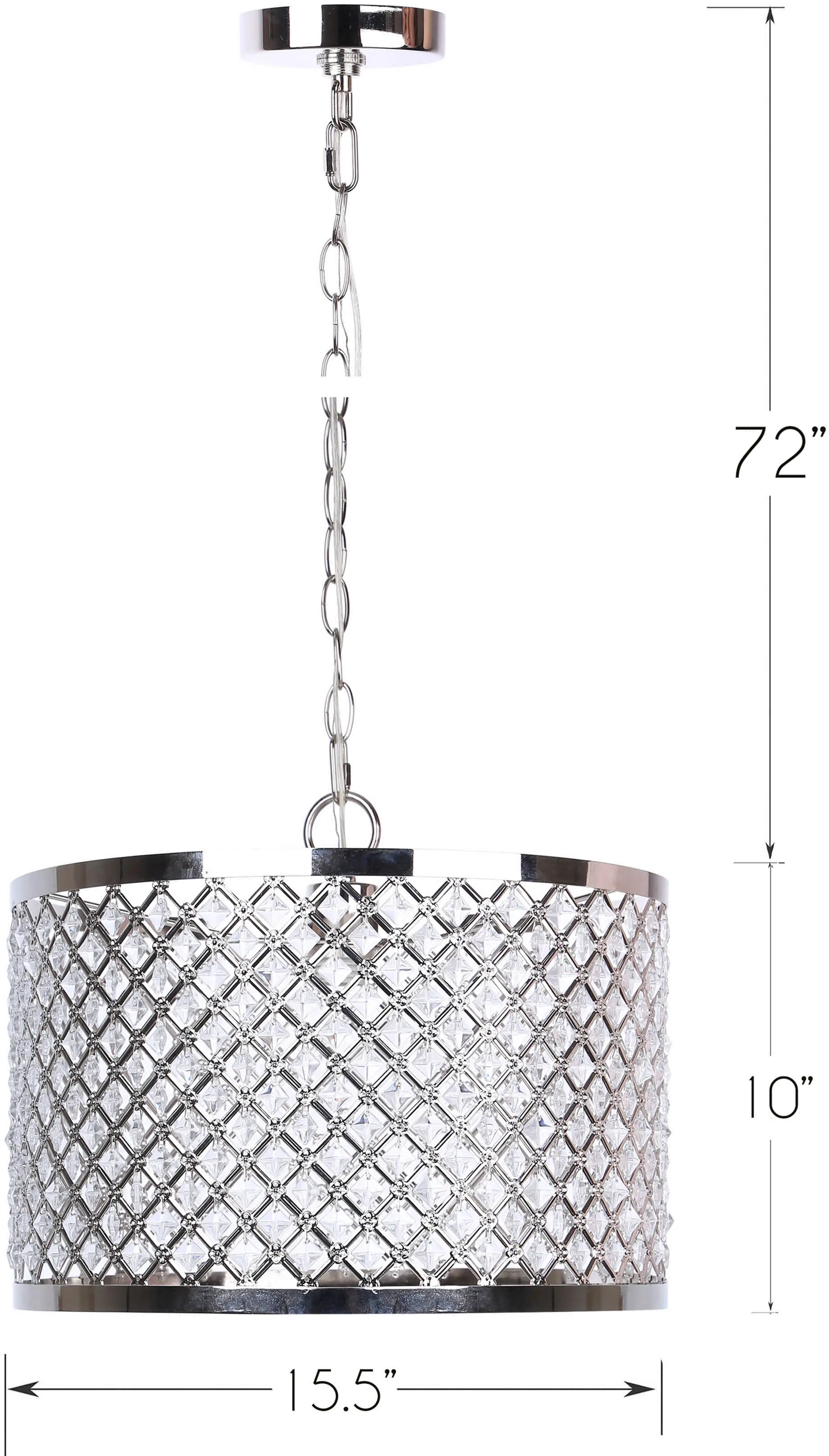 Dangles Polished Nickel Drum Pendant Light