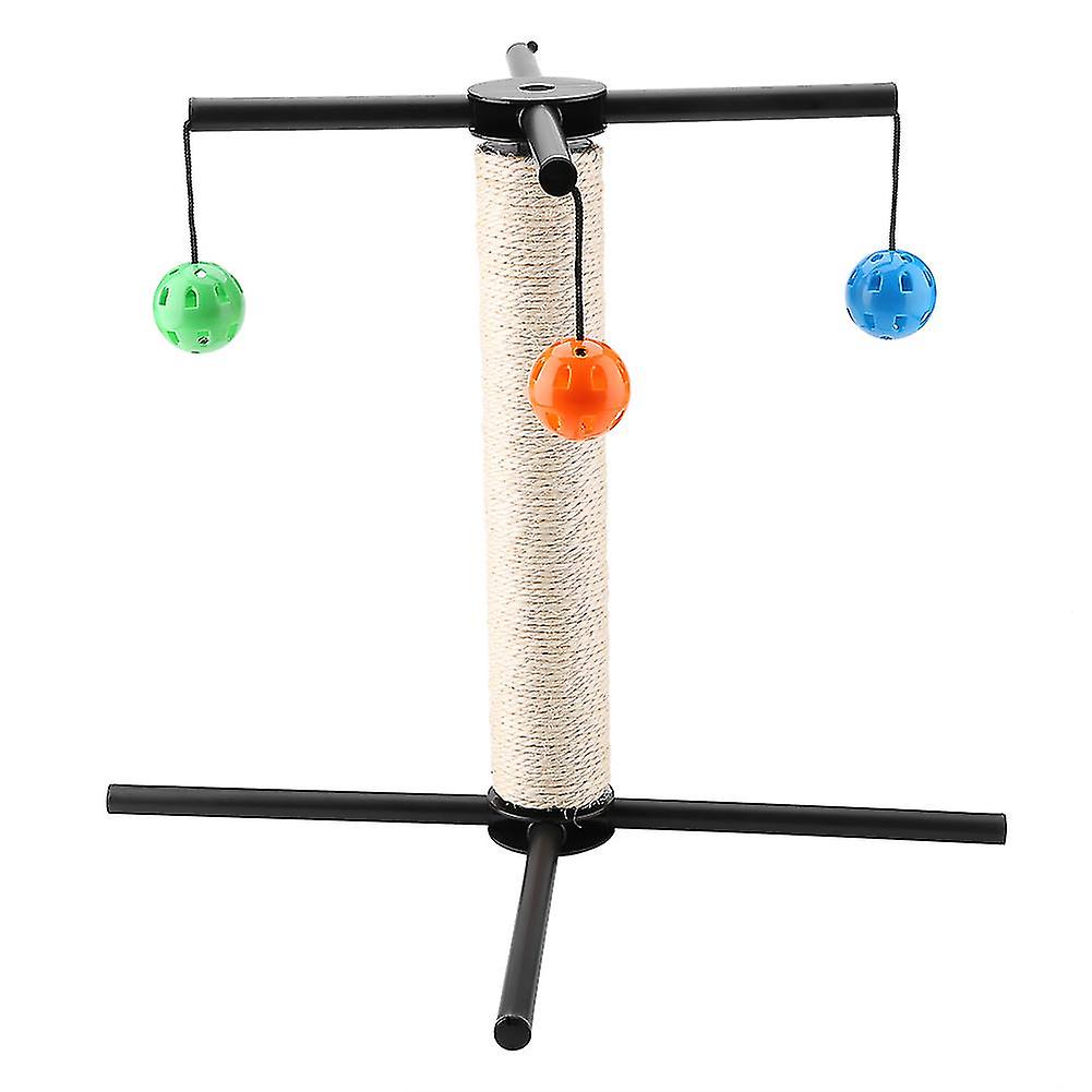 Multifunctional Cat Scratching Post with 4 Bell Balls Stable Framework Cat Game Toy