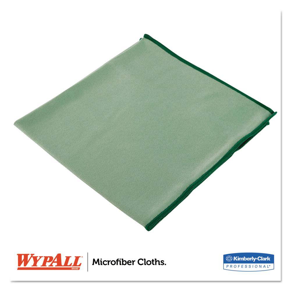 WYPALL 15 34 x 15 34 Microfiber Cloths Reusable Green (24 Per Carton) KCC83630CT